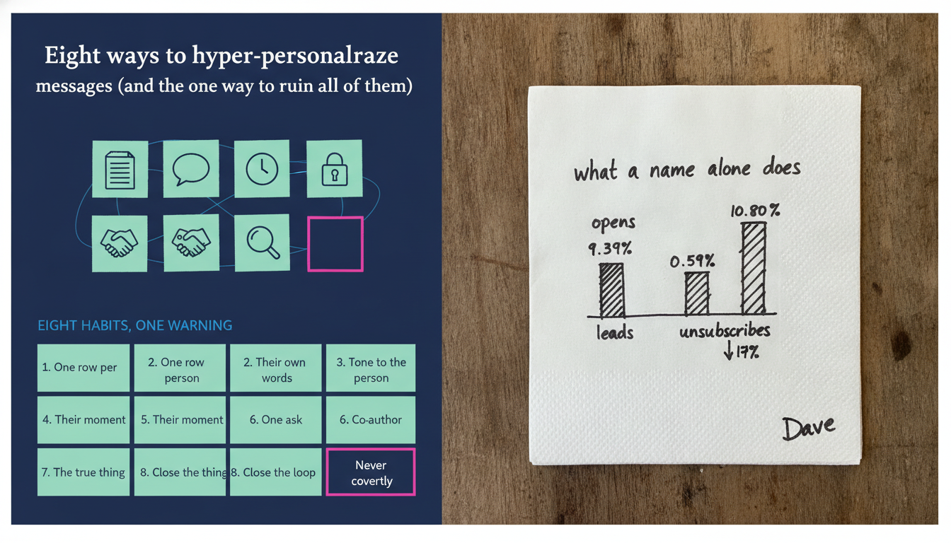Eight ways to hyper-personalize messages (and the one way to ruin all of them)